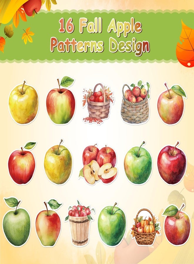 A1diee Apple Sticker Rolls - 1000Pcs Colorful Fruit Waterproof Aesthetic Decals for Kids, Watercolor Red Green Yellow Apple Gifts Stickers for Party Favors School Rewards Scrapbooking Guitar Laptop - Image 3